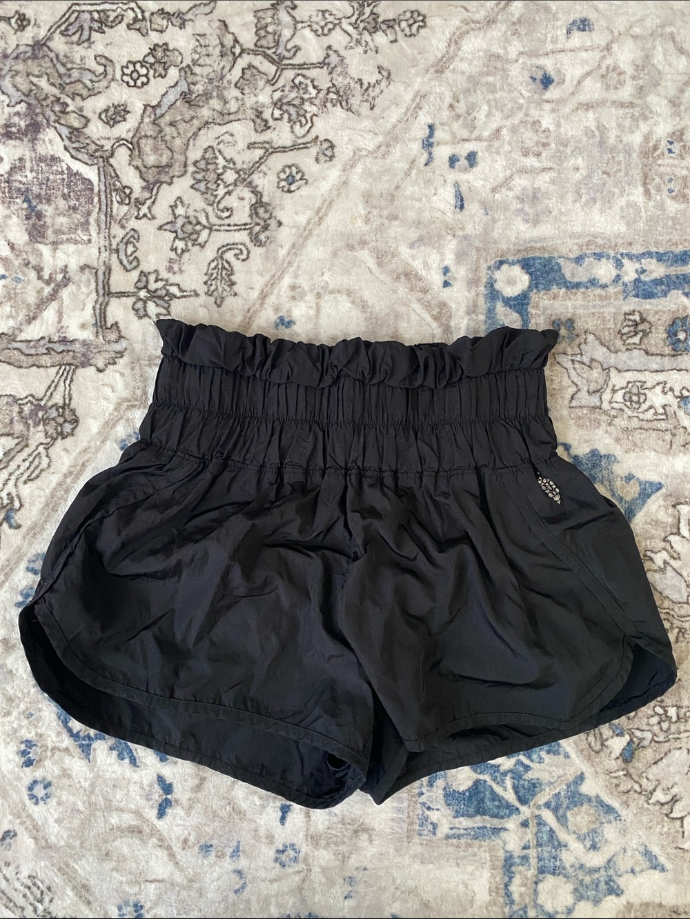 Free People Movement High-Waist The Way Home Black Workout Shorts